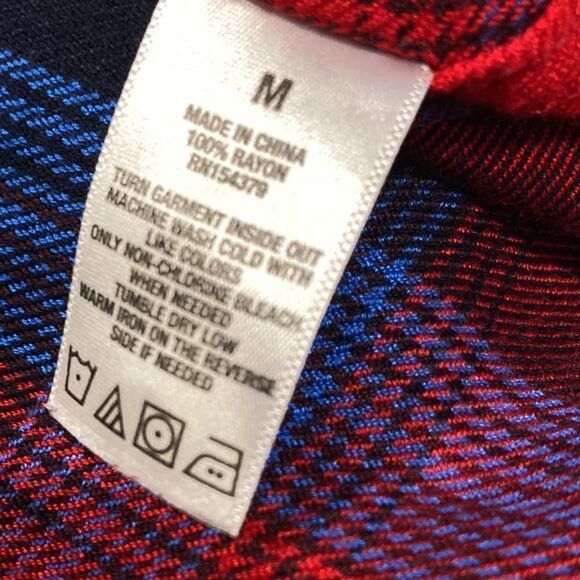 Aeropostale Red and Blue button up flannel shirt Medium NWOT - Picture 6 of 8